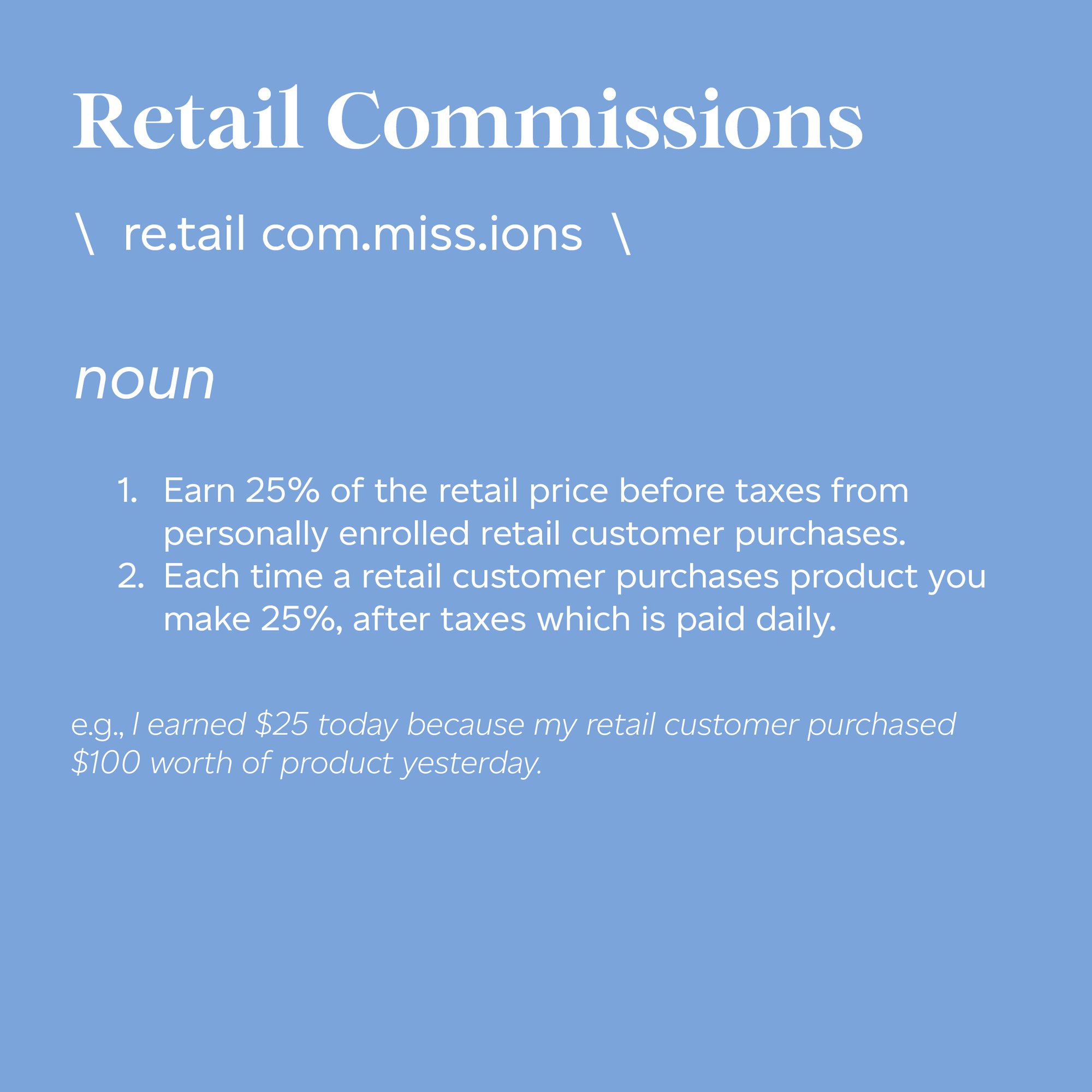 RETAIL COMMISSIONS