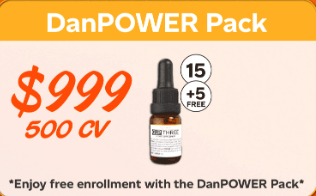 DanPower Pack. $999, 500 CV. Includes 15 bottles of GLP THREE, plus 5 additional bottles free! Enjoy free enrollment with the DanPOWER Pack.